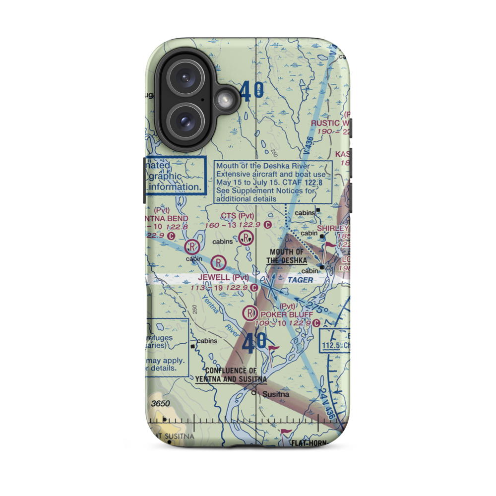 C.T.S. Airport (78AK) VFR Sectional  Tough iPhone Case iPhone 16 Plus model shown