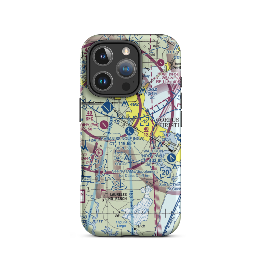 Cabaniss Field Nolf Airport (NGW) VFR Sectional  Tough iPhone Case iPhone 16 Pro model shown