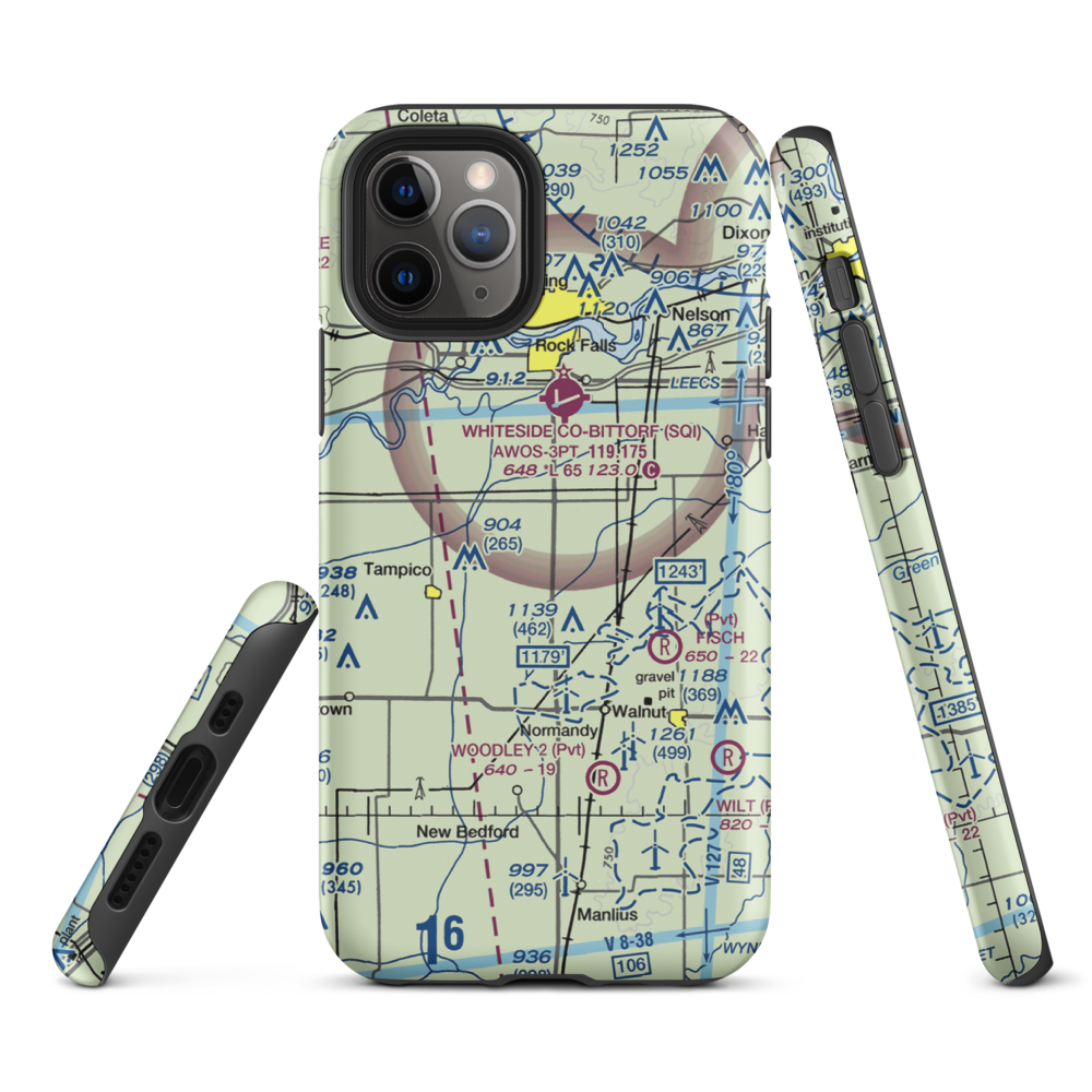 Cady Aerial RLA Restricted Landing Area (0IS3) VFR Sectional  Tough iPhone Case iPhone 11 Pro model shown