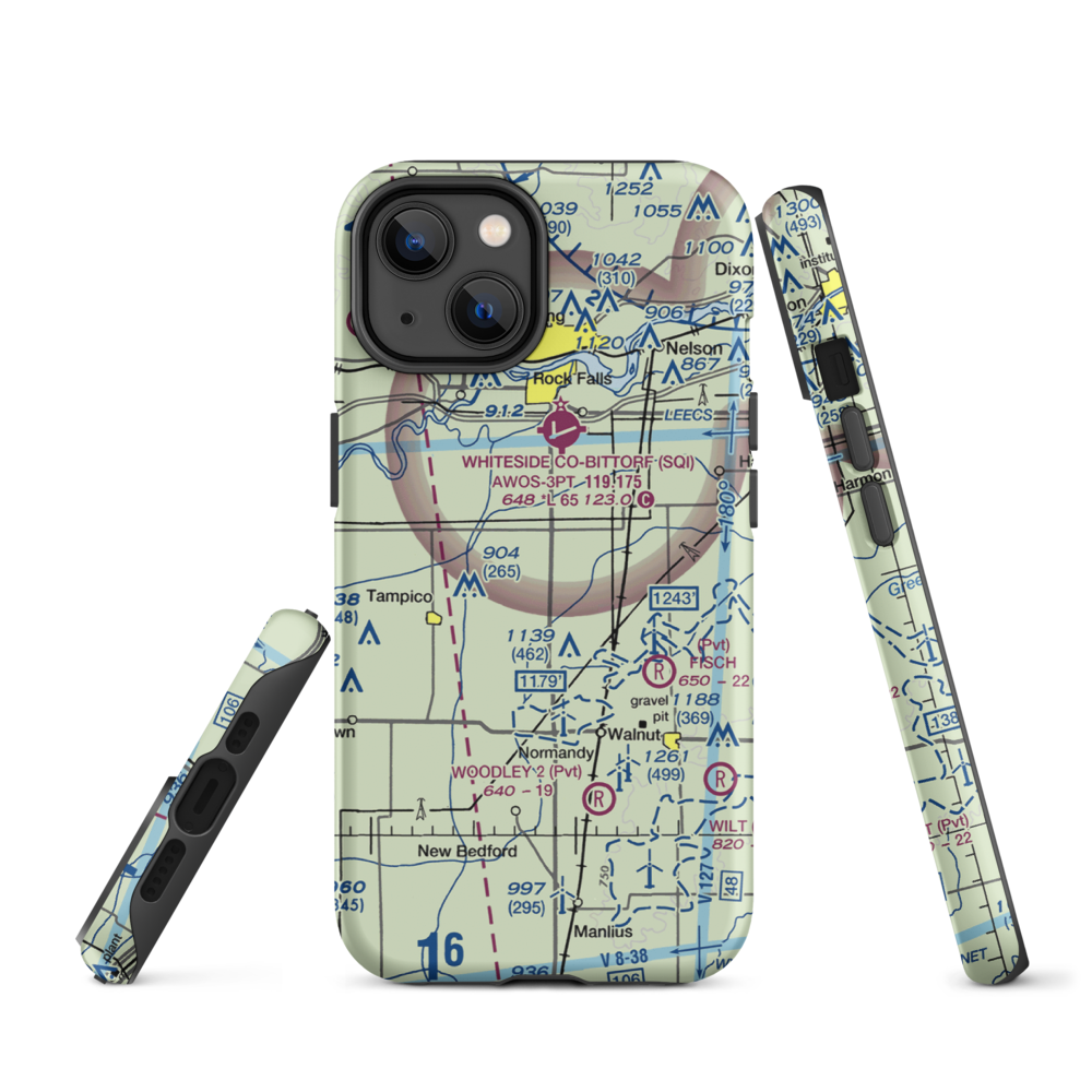 Cady Aerial RLA Restricted Landing Area (0IS3) VFR Sectional  Tough iPhone Case iPhone 14 model shown