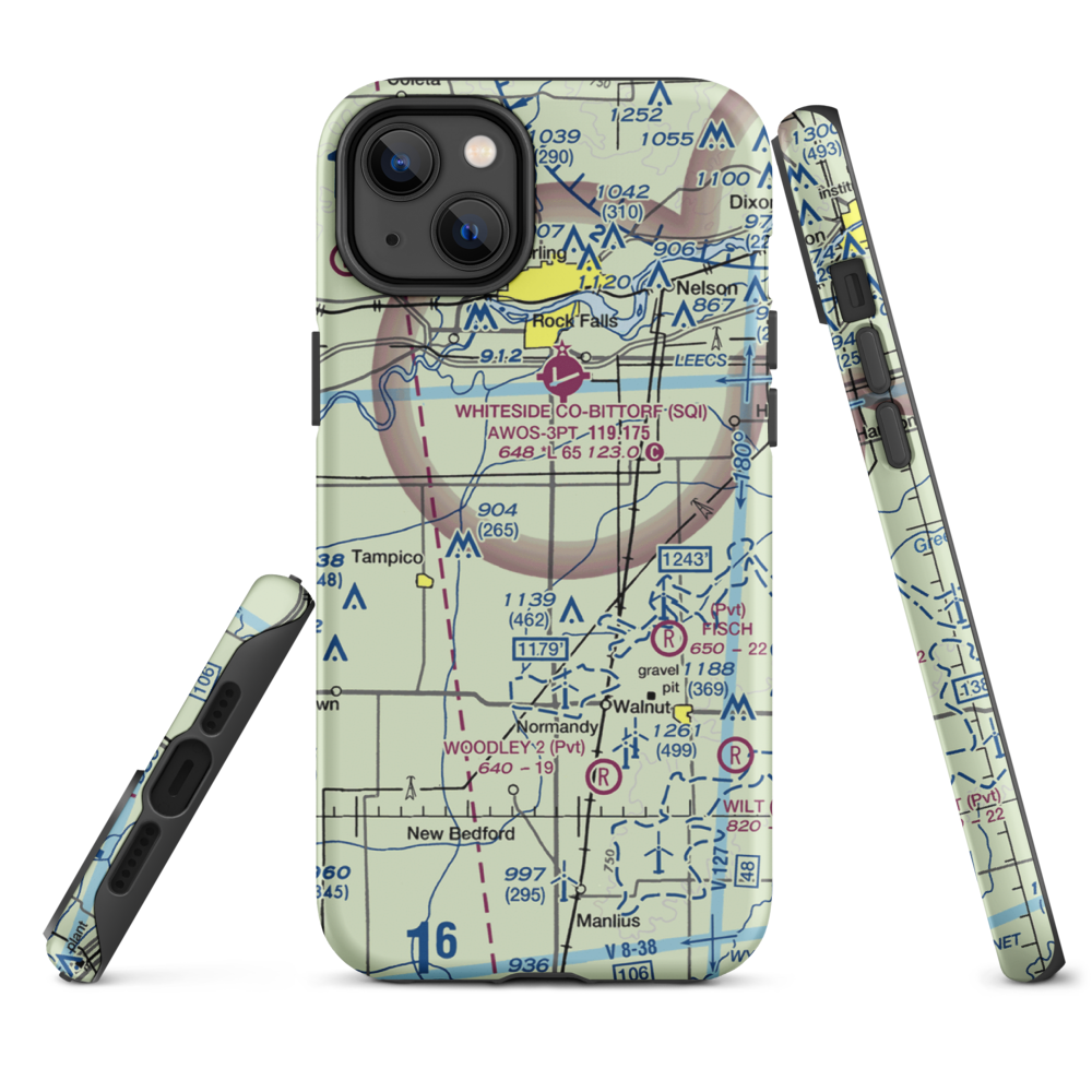 Cady Aerial RLA Restricted Landing Area (0IS3) VFR Sectional  Tough iPhone Case iPhone 14 Plus model shown