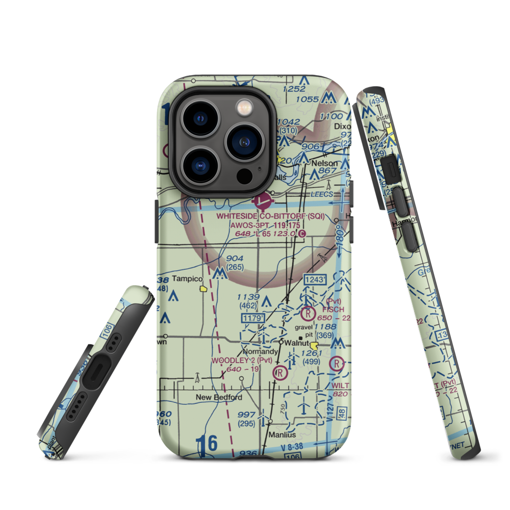 Cady Aerial RLA Restricted Landing Area (0IS3) VFR Sectional  Tough iPhone Case iPhone 14 Pro model shown