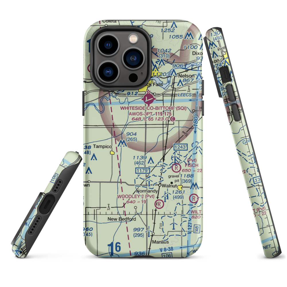 Cady Aerial RLA Restricted Landing Area (0IS3) VFR Sectional  Tough iPhone Case iPhone 14 Pro Max model shown