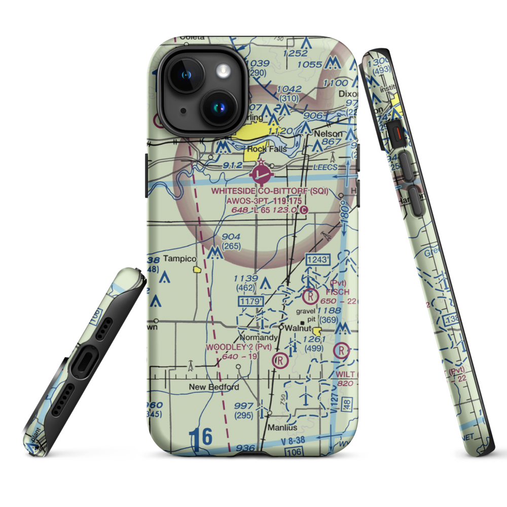 Cady Aerial RLA Restricted Landing Area (0IS3) VFR Sectional  Tough iPhone Case iPhone 15 Plus model shown