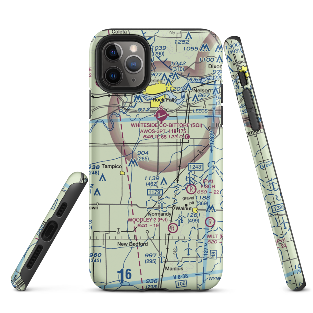 Cady Aerial RLA Restricted Landing Area (0IS3) VFR Sectional  Tough iPhone Case iPhone 11 Pro Max model shown