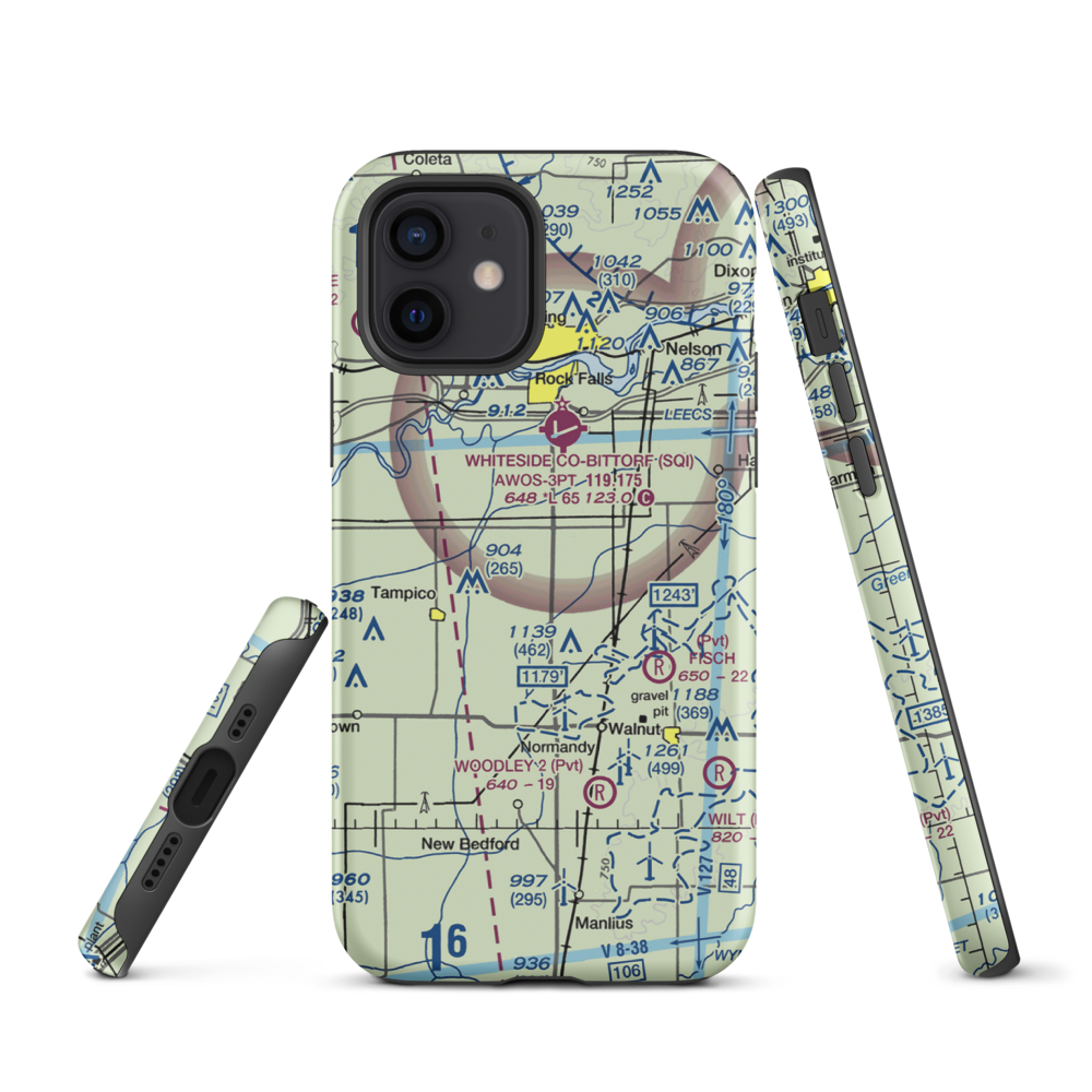 Cady Aerial RLA Restricted Landing Area (0IS3) VFR Sectional  Tough iPhone Case iPhone 12 model shown