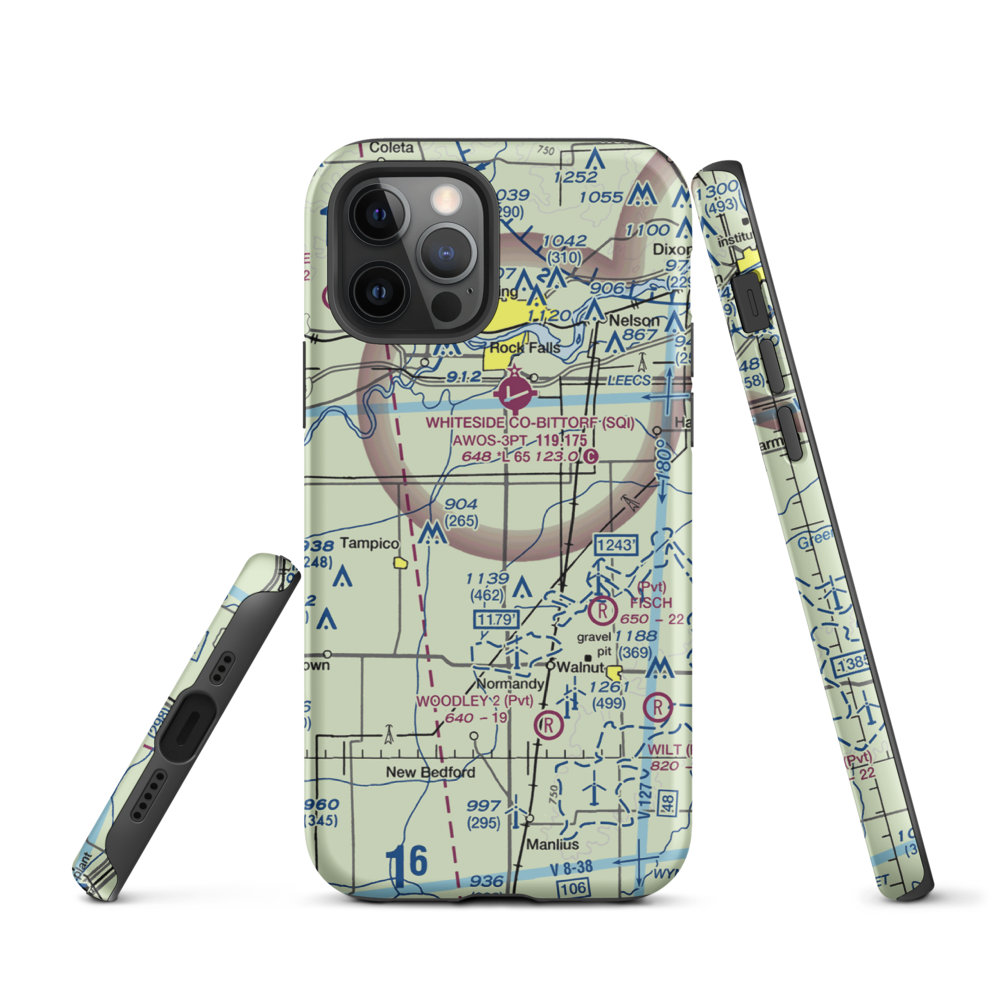 Cady Aerial RLA Restricted Landing Area (0IS3) VFR Sectional  Tough iPhone Case iPhone 12 Pro model shown