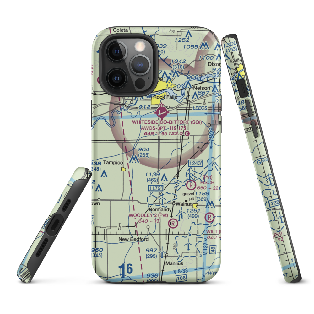Cady Aerial RLA Restricted Landing Area (0IS3) VFR Sectional  Tough iPhone Case iPhone 12 Pro Max model shown
