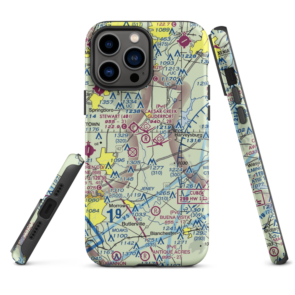 Caesar Creek Soaring Club Gliderport (2OH9) VFR Sectional  Tough iPhone Case iPhone 13 Pro Max model shown