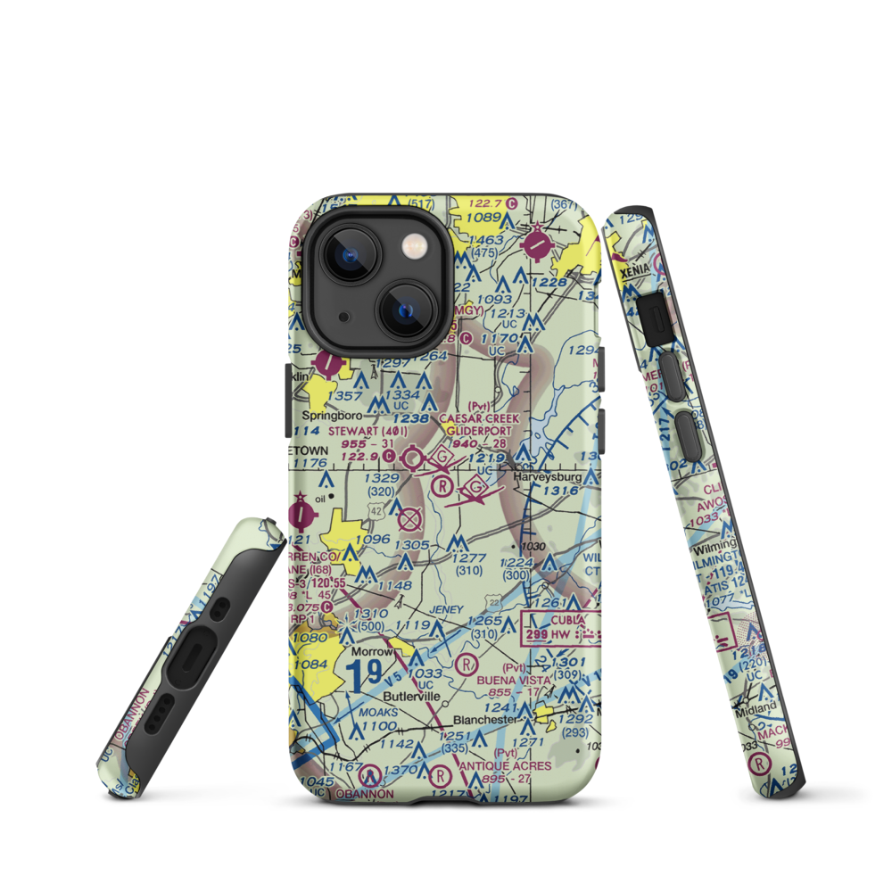 Caesar Creek Soaring Club Gliderport (2OH9) VFR Sectional  Tough iPhone Case iPhone 13 mini model shown