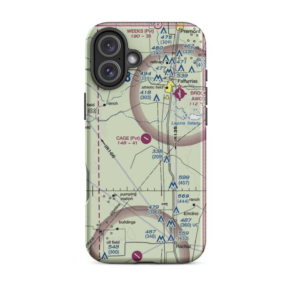 Cage Ranch Airport (7TE2) VFR Sectional  Tough iPhone Case iPhone 16 Plus model shown