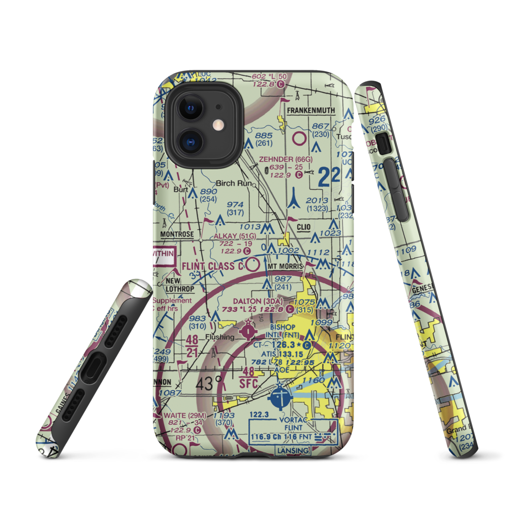 Cagney Airport (51G) VFR Sectional  Tough iPhone Case iPhone 11 model shown