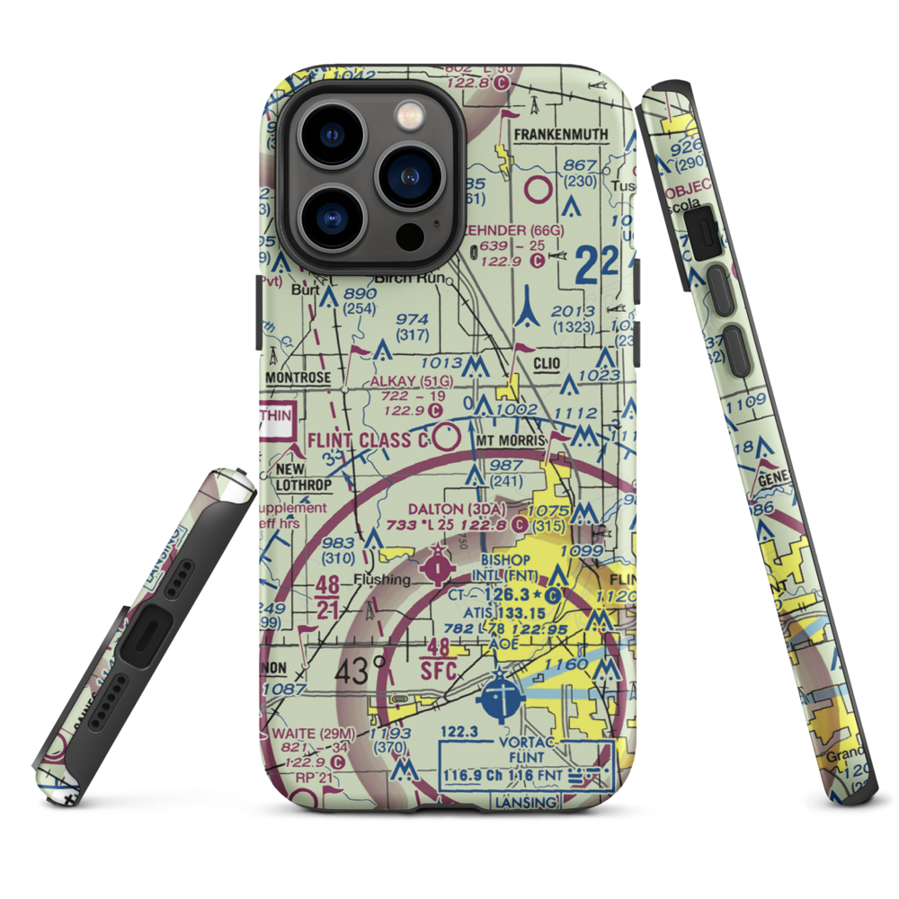 Cagney Airport (51G) VFR Sectional  Tough iPhone Case iPhone 13 Pro Max model shown