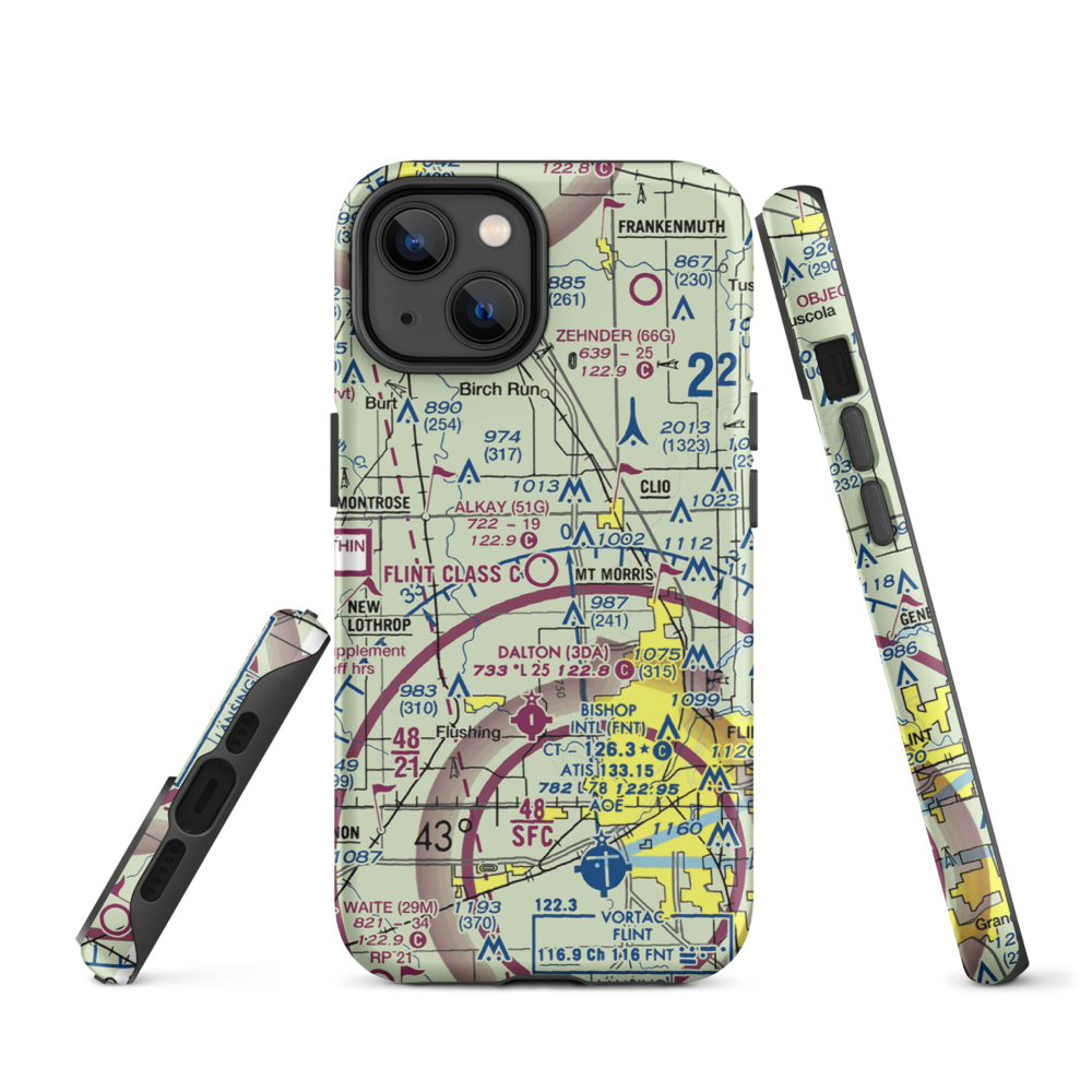 Cagney Airport (51G) VFR Sectional  Tough iPhone Case iPhone 14 model shown