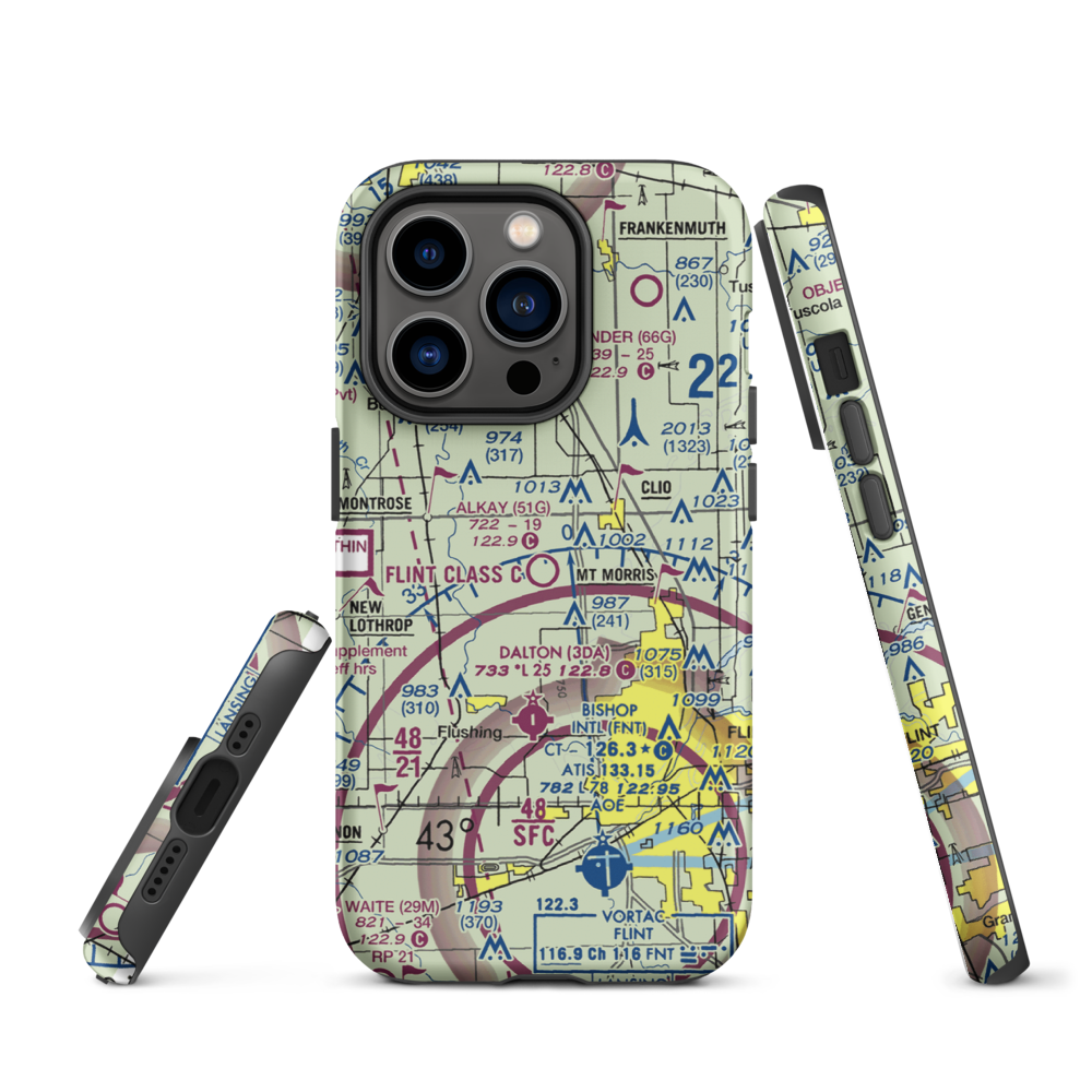 Cagney Airport (51G) VFR Sectional  Tough iPhone Case iPhone 14 Pro model shown