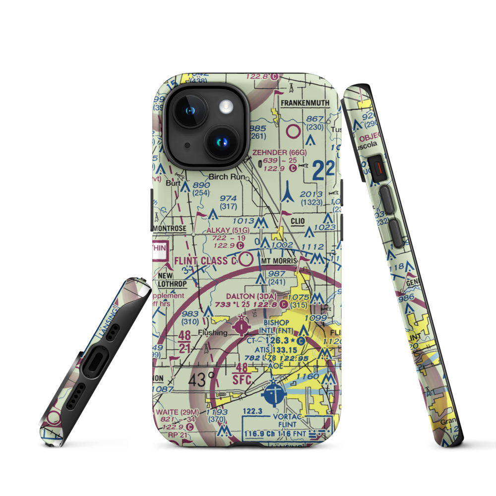 Cagney Airport (51G) VFR Sectional  Tough iPhone Case iPhone 15 model shown