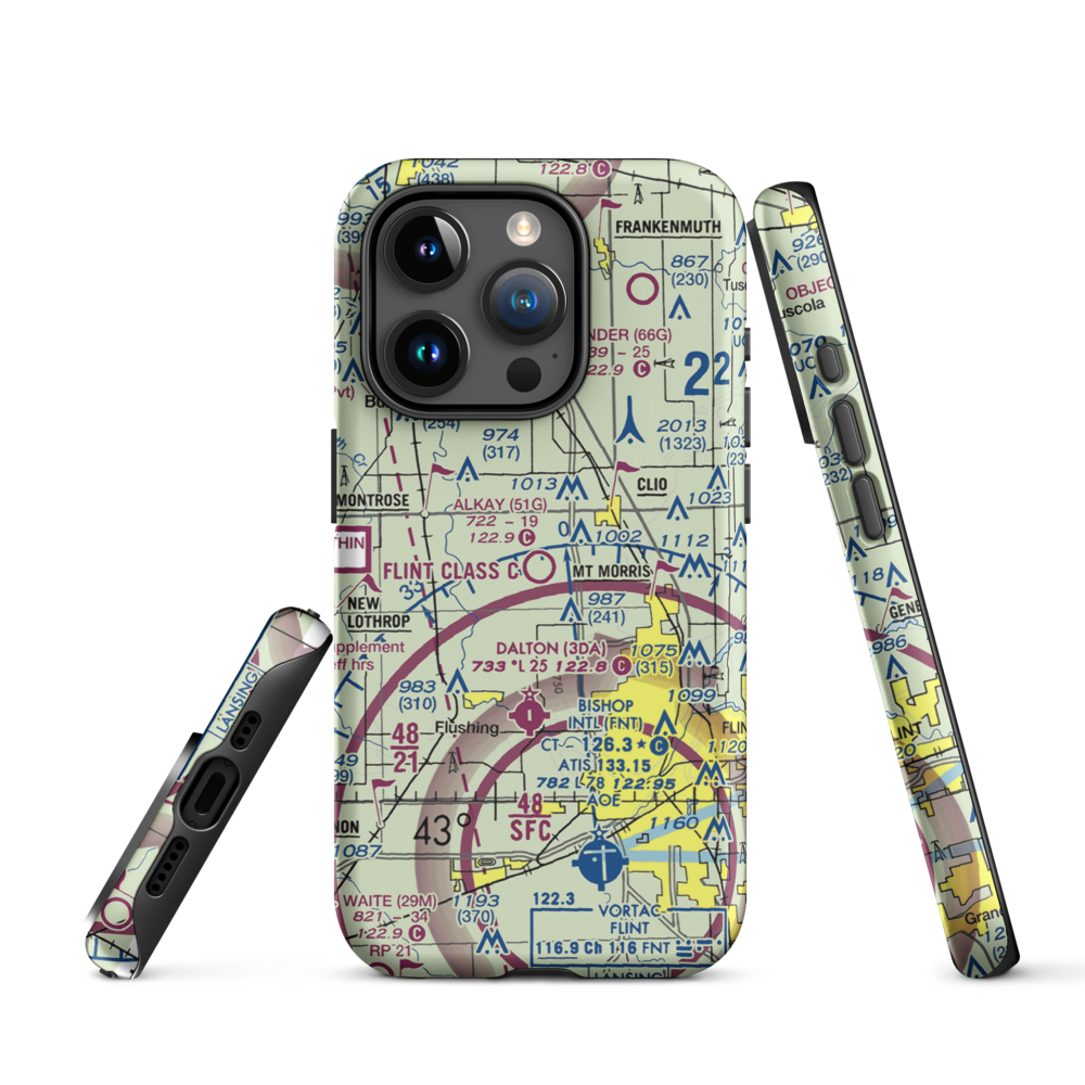 Cagney Airport (51G) VFR Sectional  Tough iPhone Case iPhone 15 Pro model shown