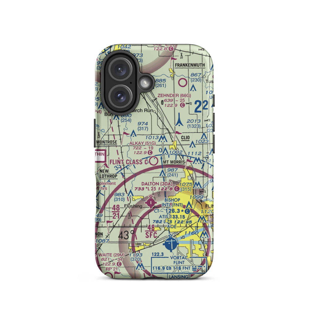 Cagney Airport (51G) VFR Sectional  Tough iPhone Case iPhone 16 model shown
