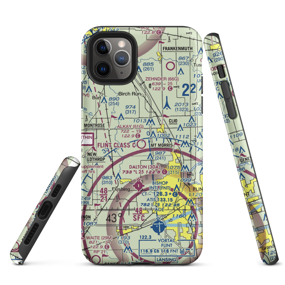 Cagney Airport (51G) VFR Sectional  Tough iPhone Case iPhone 11 Pro Max model shown