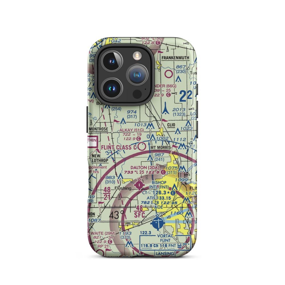 Cagney Airport (51G) VFR Sectional  Tough iPhone Case iPhone 16 Pro model shown