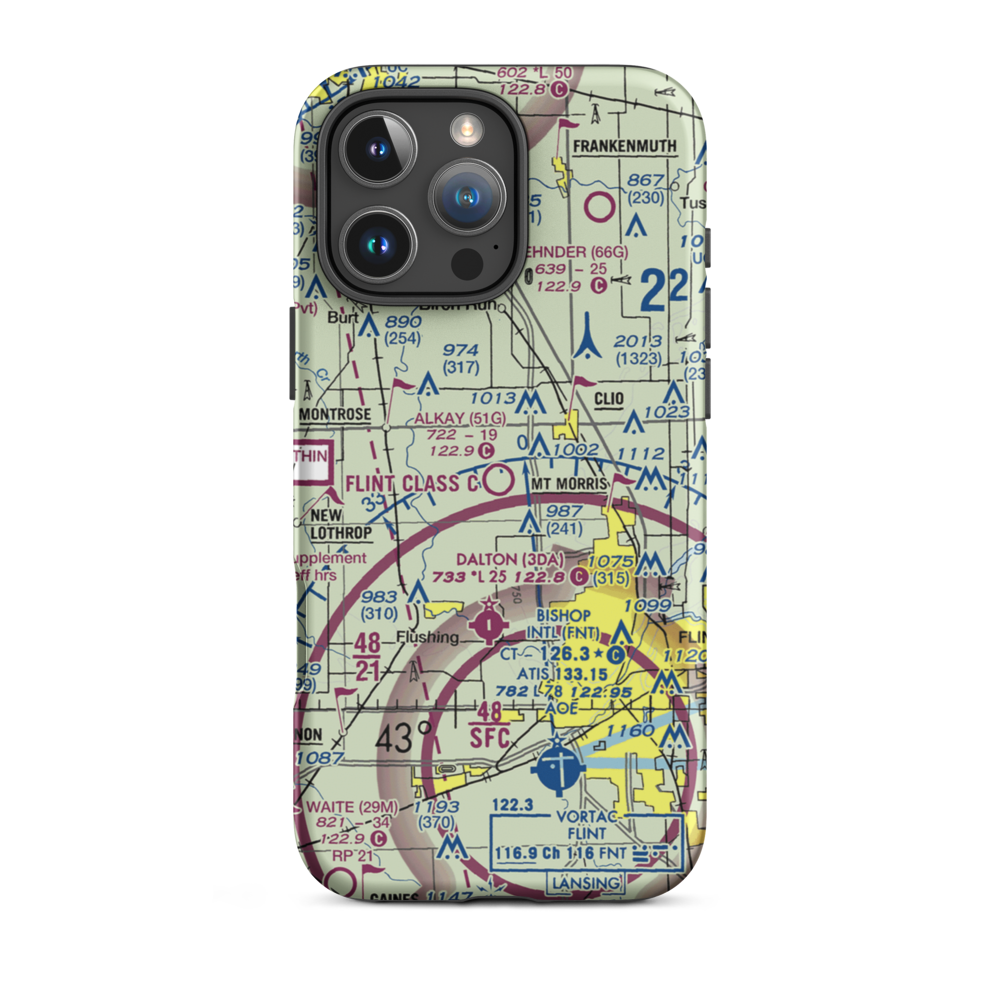 Cagney Airport (51G) VFR Sectional  Tough iPhone Case iPhone 16 Pro Max model shown