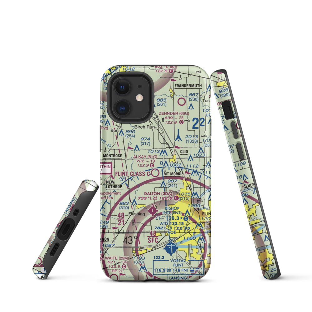 Cagney Airport (51G) VFR Sectional  Tough iPhone Case iPhone 12 mini model shown