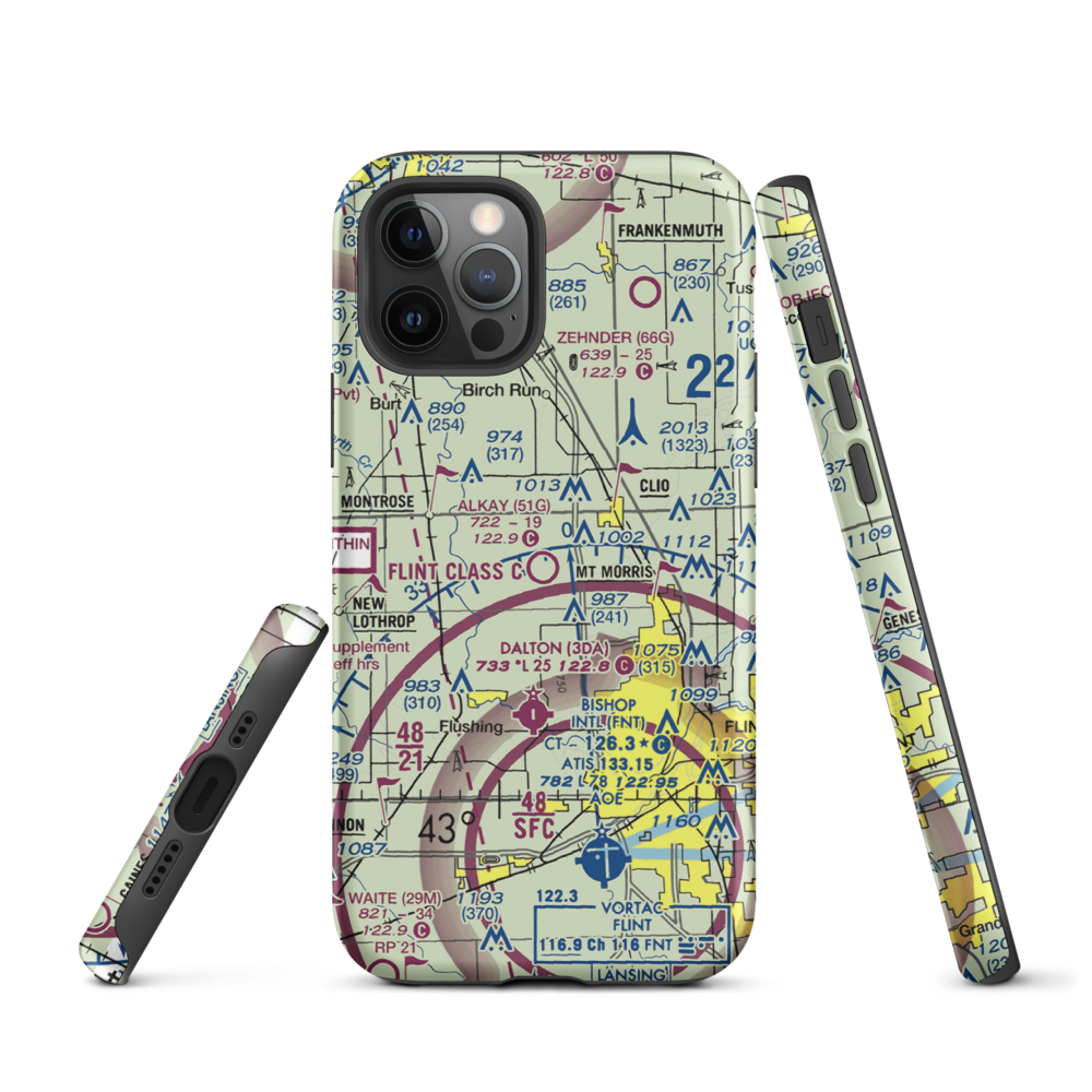 Cagney Airport (51G) VFR Sectional  Tough iPhone Case iPhone 12 Pro model shown