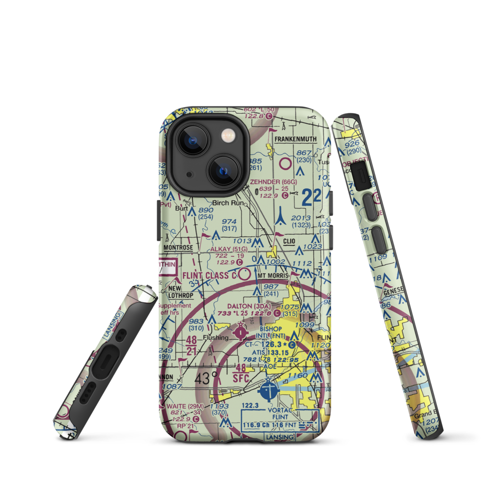 Cagney Airport (51G) VFR Sectional  Tough iPhone Case iPhone 13 mini model shown