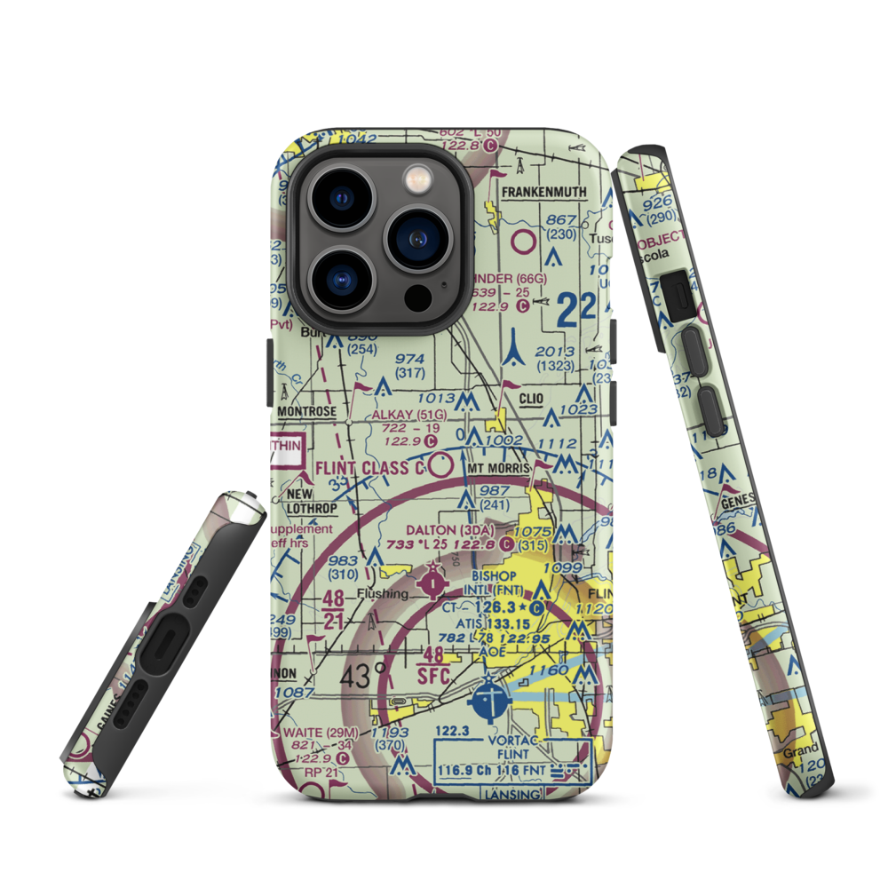 Cagney Airport (51G) VFR Sectional  Tough iPhone Case iPhone 13 Pro model shown