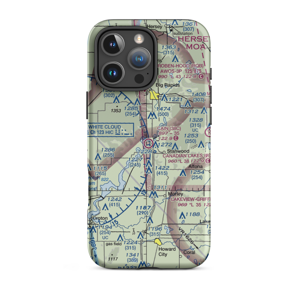 Cain Field (38C) VFR Sectional  Tough iPhone Case iPhone 16 Pro Max model shown