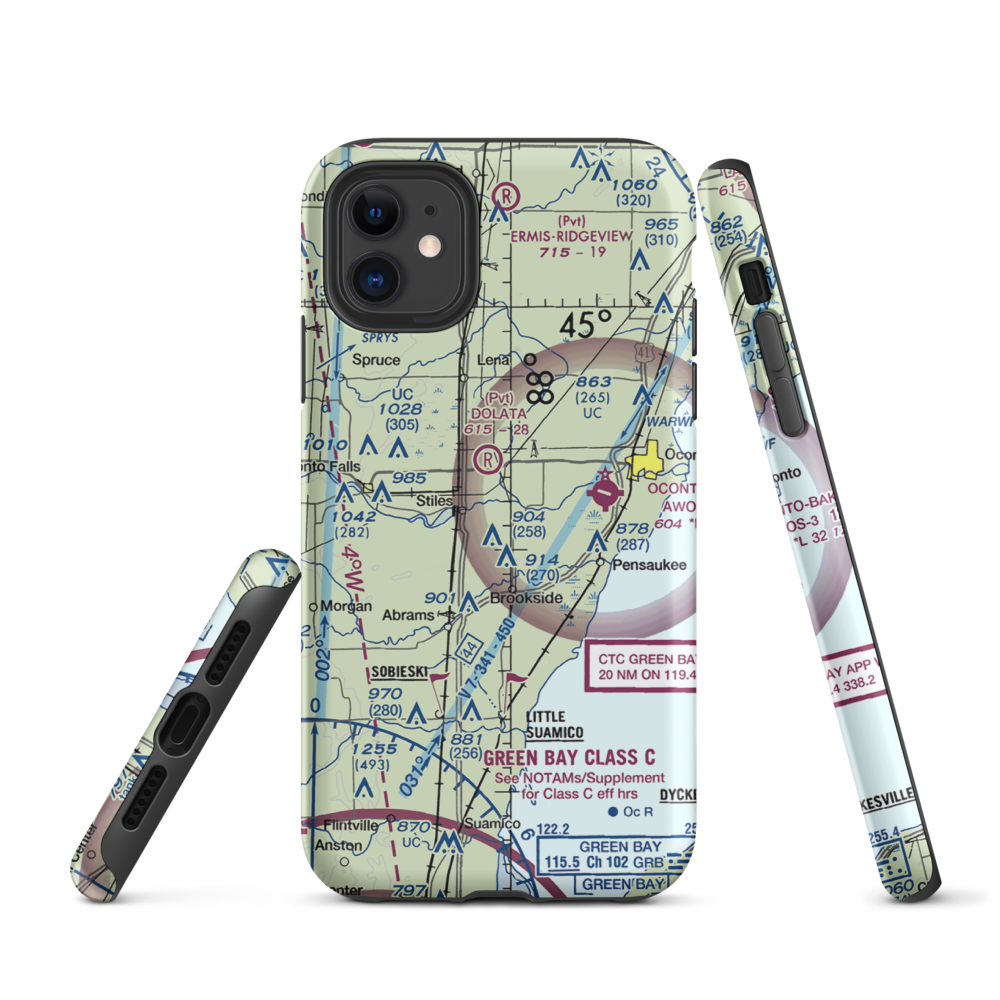 Cain's Field (WS72) VFR Sectional  Tough iPhone Case iPhone 11 model shown