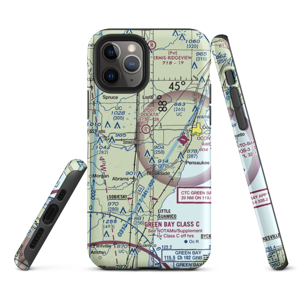 Cain's Field (WS72) VFR Sectional  Tough iPhone Case iPhone 11 Pro model shown