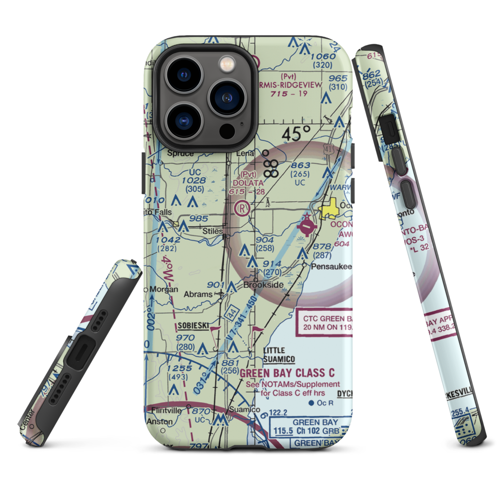 Cain's Field (WS72) VFR Sectional  Tough iPhone Case iPhone 13 Pro Max model shown