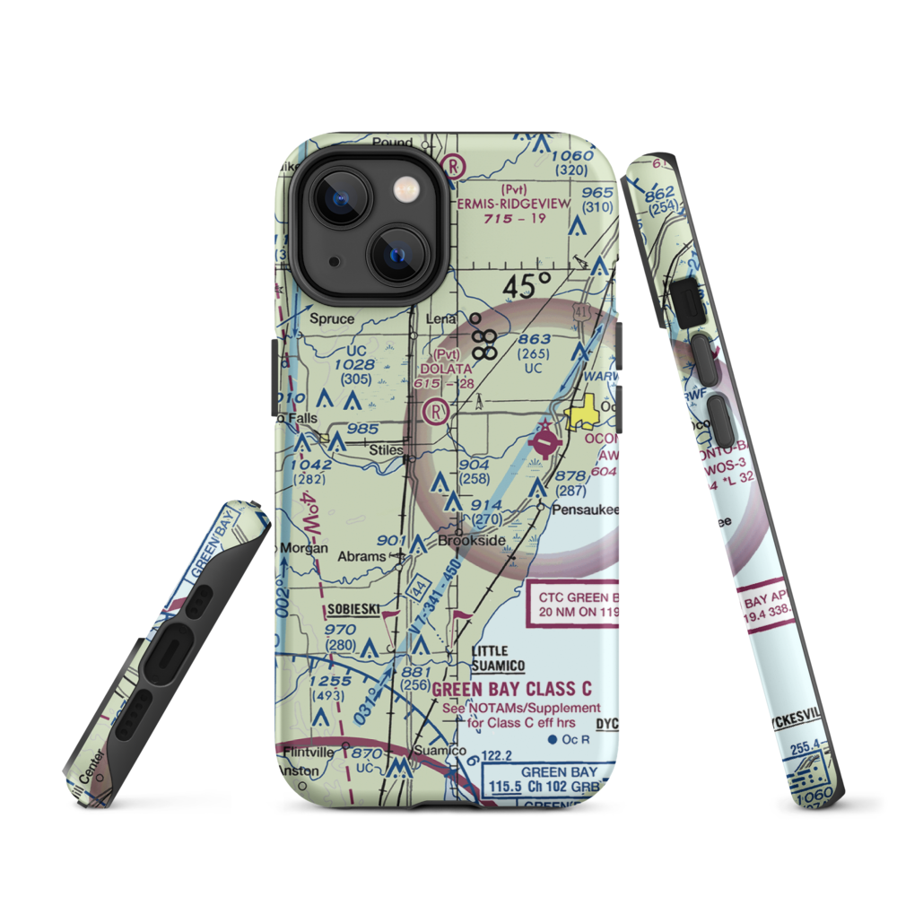 Cain's Field (WS72) VFR Sectional  Tough iPhone Case iPhone 14 model shown