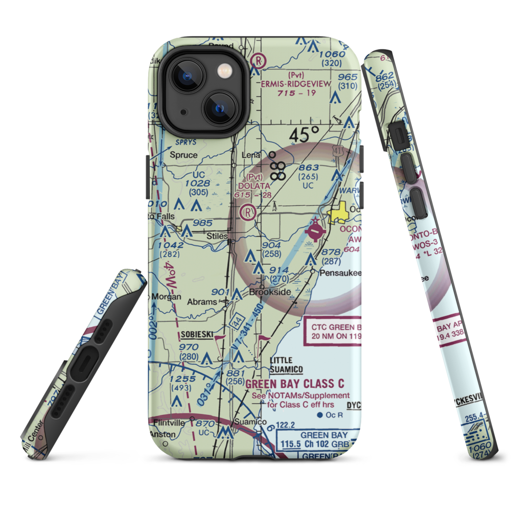 Cain's Field (WS72) VFR Sectional  Tough iPhone Case iPhone 14 Plus model shown