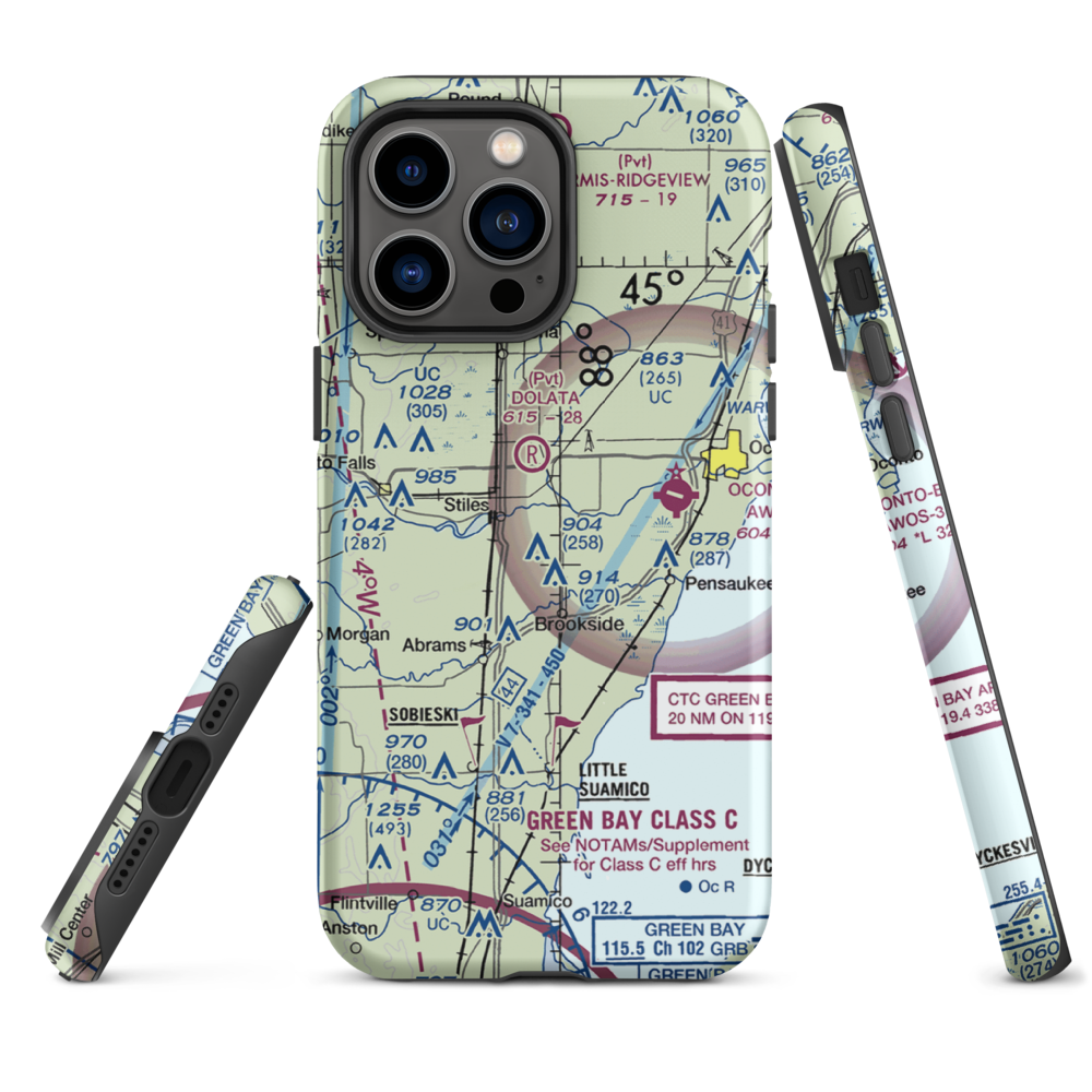 Cain's Field (WS72) VFR Sectional  Tough iPhone Case iPhone 14 Pro Max model shown