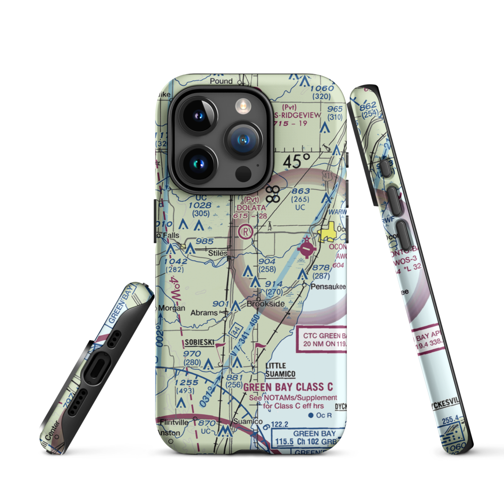 Cain's Field (WS72) VFR Sectional  Tough iPhone Case iPhone 15 Pro model shown