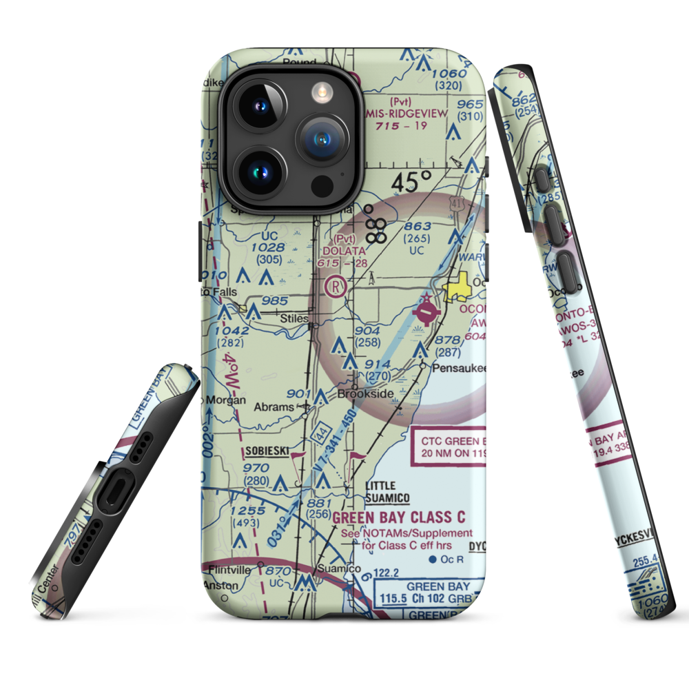 Cain's Field (WS72) VFR Sectional  Tough iPhone Case iPhone 15 Pro Max model shown