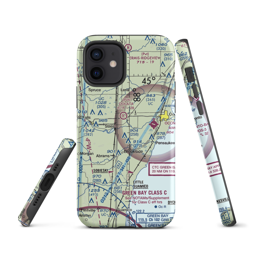 Cain's Field (WS72) VFR Sectional  Tough iPhone Case iPhone 12 model shown