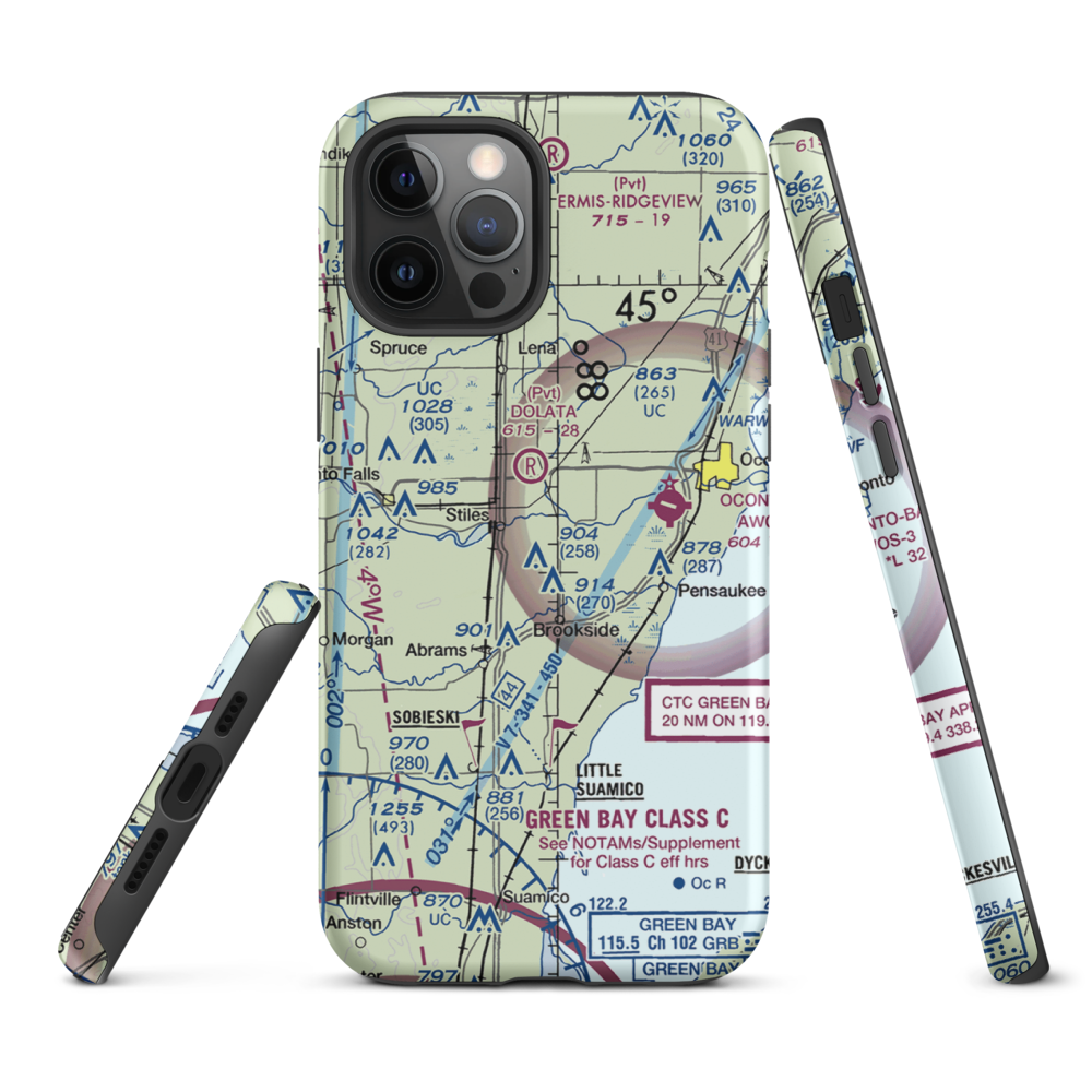 Cain's Field (WS72) VFR Sectional  Tough iPhone Case iPhone 12 Pro Max model shown