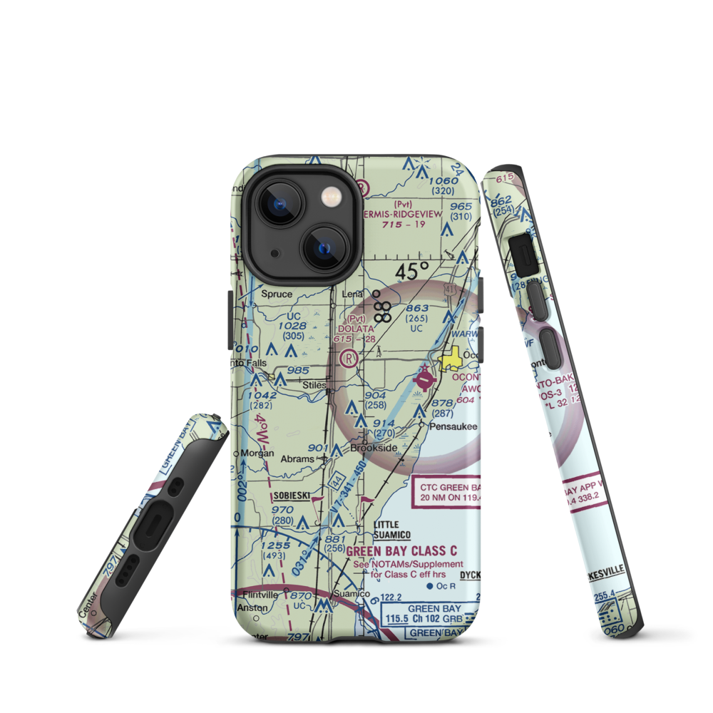 Cain's Field (WS72) VFR Sectional  Tough iPhone Case iPhone 13 mini model shown