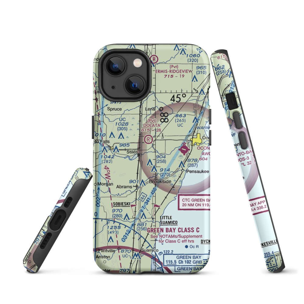 Cain's Field (WS72) VFR Sectional  Tough iPhone Case iPhone 13 model shown