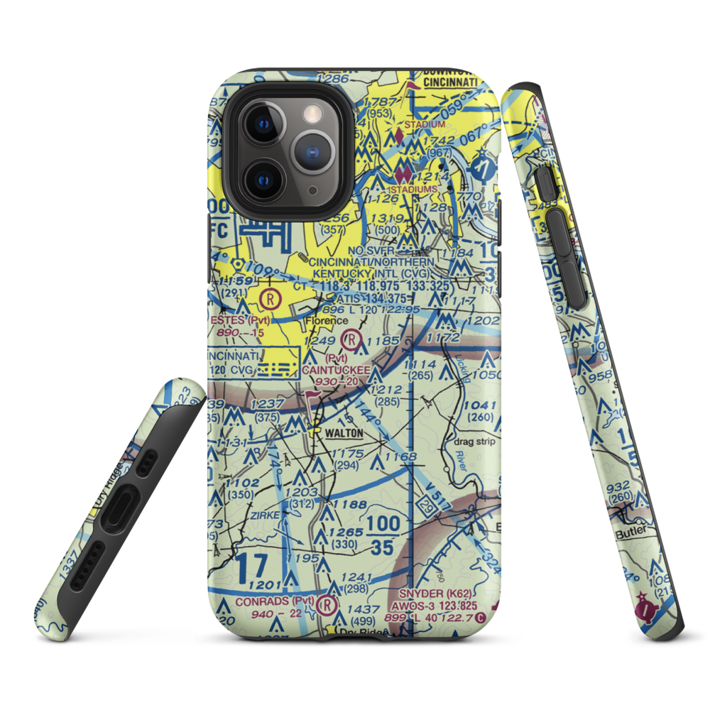 Caintuckee Airport (8KY6) VFR Sectional  Tough iPhone Case iPhone 11 Pro model shown