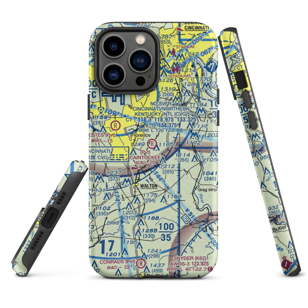 Caintuckee Airport (8KY6) VFR Sectional  Tough iPhone Case iPhone 13 Pro Max model shown