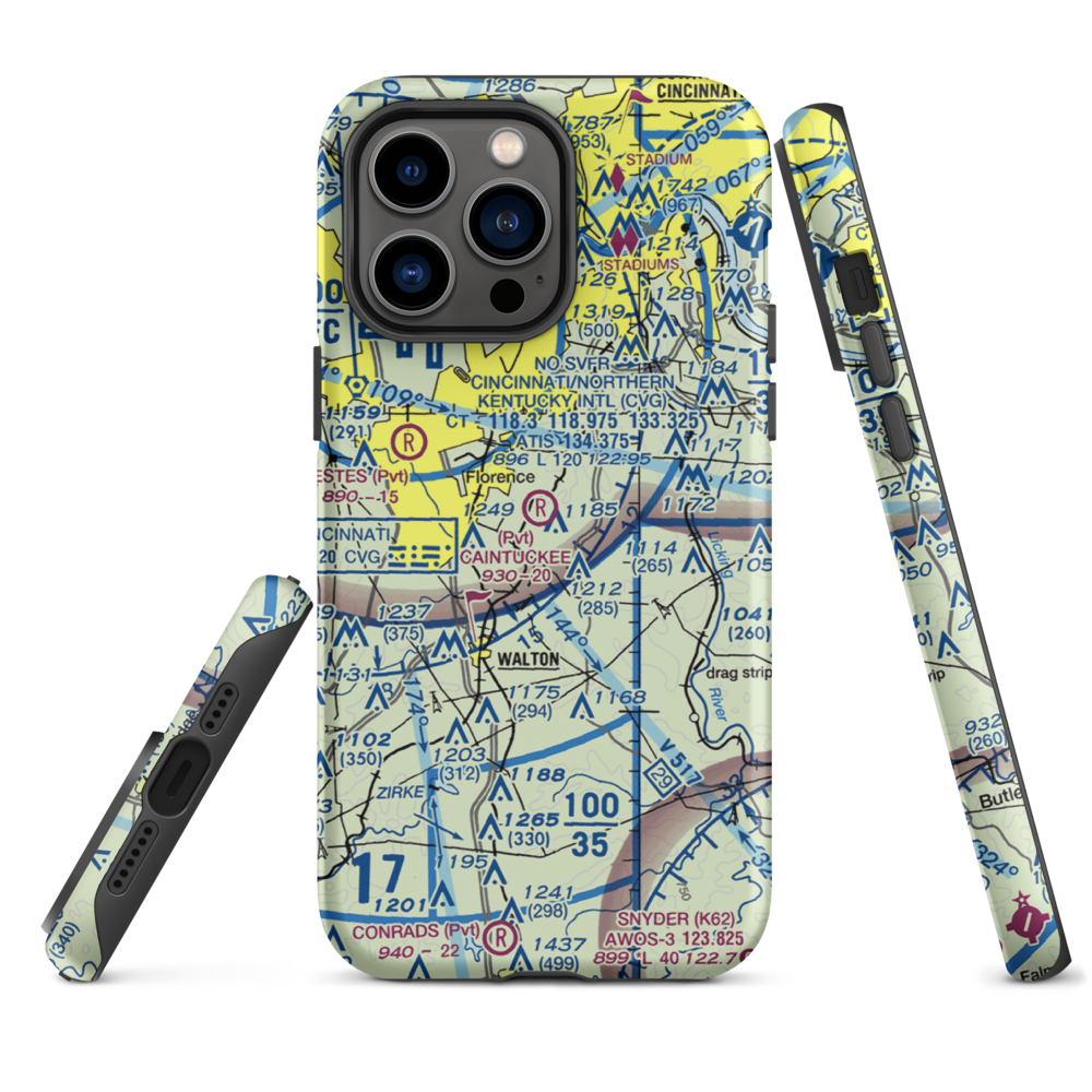 Caintuckee Airport (8KY6) VFR Sectional  Tough iPhone Case iPhone 14 Pro Max model shown