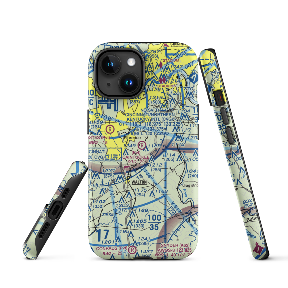 Caintuckee Airport (8KY6) VFR Sectional  Tough iPhone Case iPhone 15 model shown