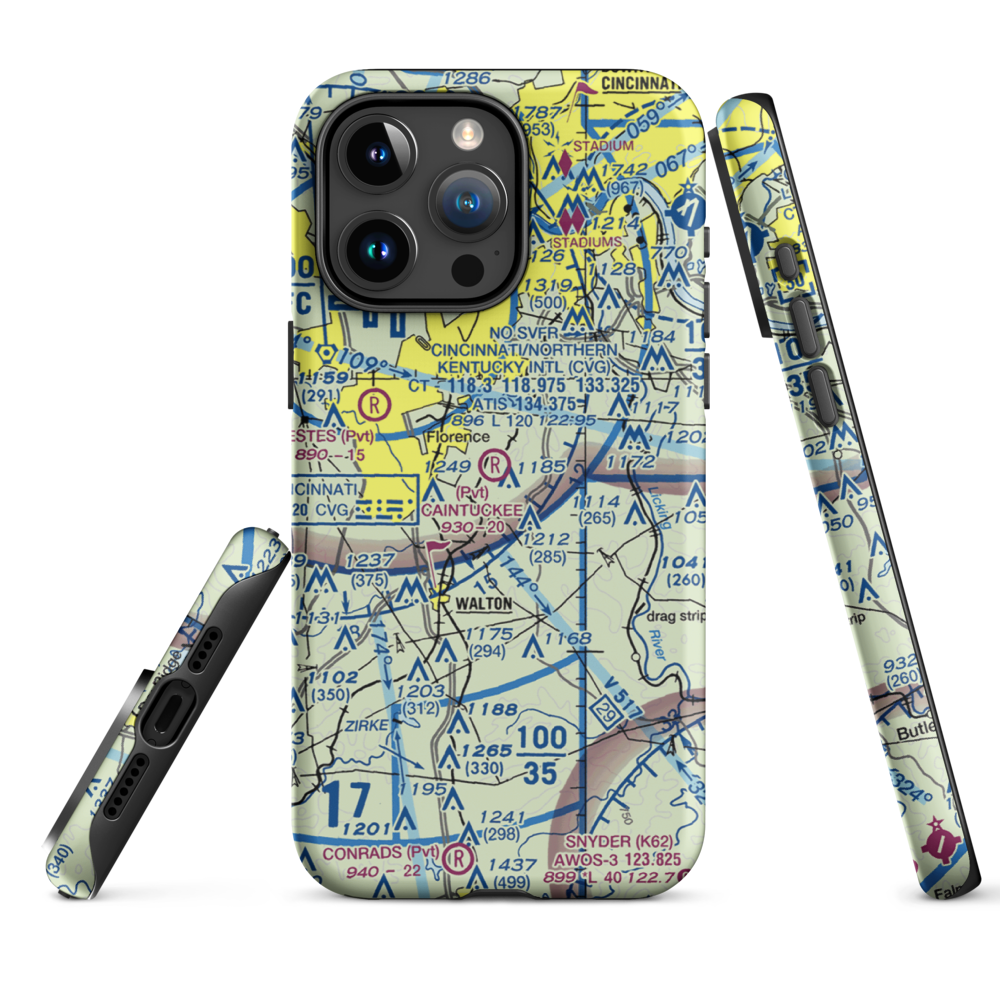 Caintuckee Airport (8KY6) VFR Sectional  Tough iPhone Case iPhone 15 Pro Max model shown