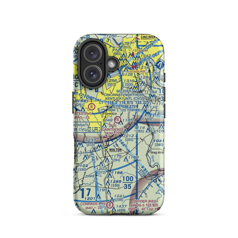 Caintuckee Airport (8KY6) VFR Sectional  Tough iPhone Case iPhone 16 model shown