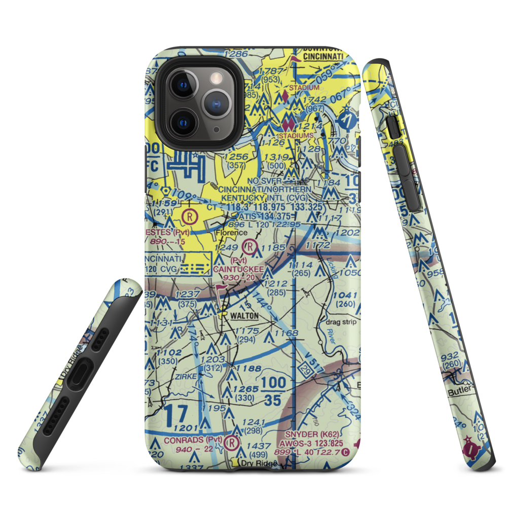 Caintuckee Airport (8KY6) VFR Sectional  Tough iPhone Case iPhone 11 Pro Max model shown