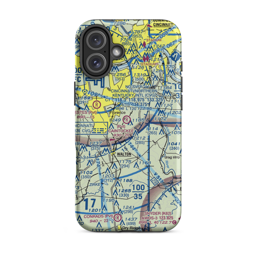 Caintuckee Airport (8KY6) VFR Sectional  Tough iPhone Case iPhone 16 Plus model shown